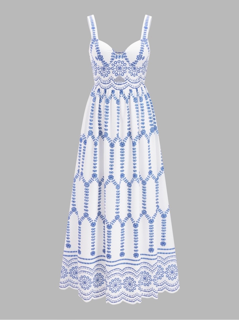 NWOT Boho Floral Print Cut Out Maxi Dress
